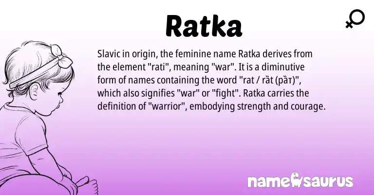 Infographic about Ratka name meaning, Ratka is a name from Slavic origin(s).