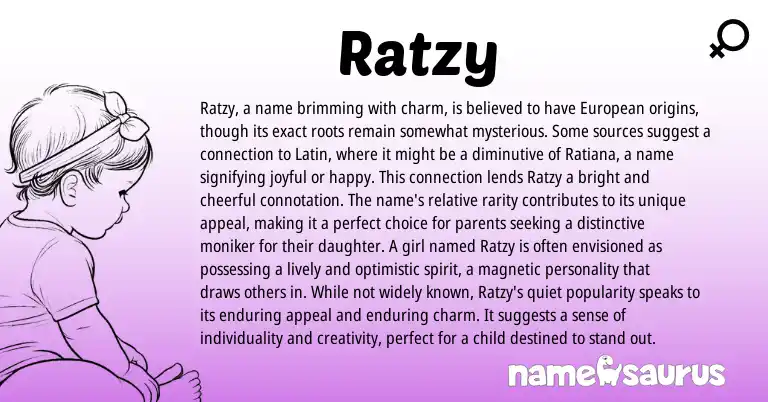 Infographic about Ratzy name meaning, Ratzy is a name from Latin origin(s).
