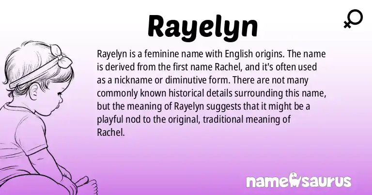 Infographic about Rayelyn name meaning, Rayelyn is a name from English origin(s).