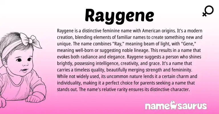 Infographic about Raygene name meaning, Raygene is a name from Other origin(s).