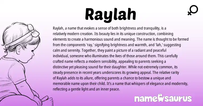 Infographic about Raylah name meaning, Raylah is a name from Other origin(s).