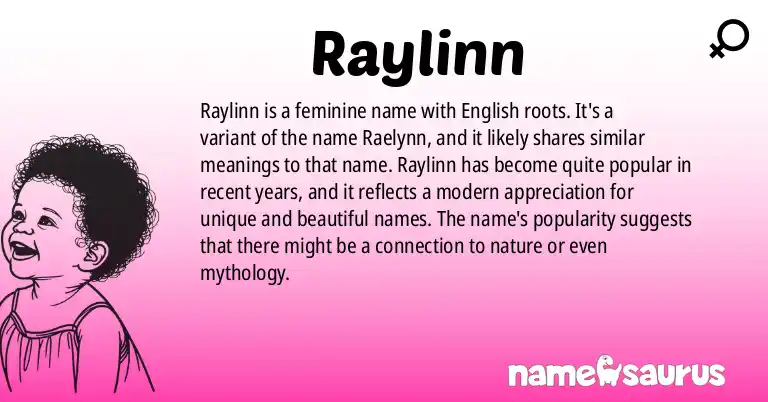 Infographic about Raylinn name meaning, Raylinn is a name from English origin(s).