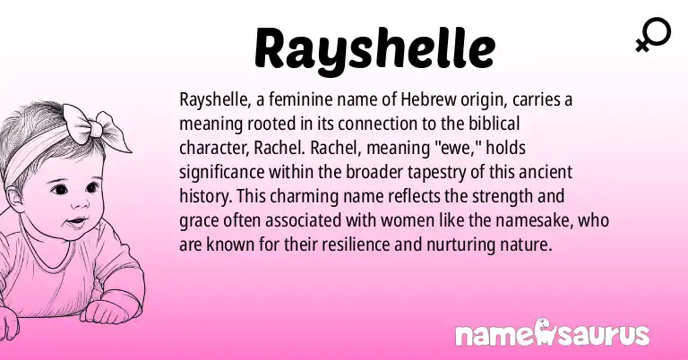 Infographic about Rayshelle name meaning, Rayshelle is a name from N/A origin(s).