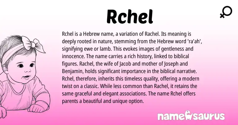 Infographic about Rchel name meaning, Rchel is a name from Hebrew, Biblical origin(s).