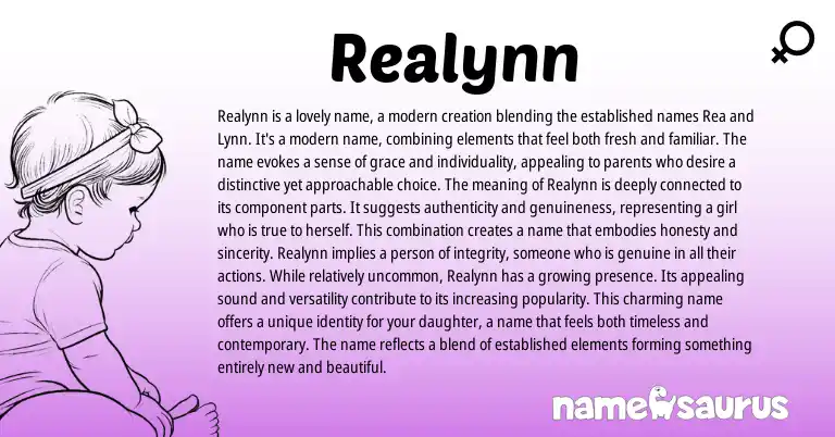 Infographic about Realynn name meaning, Realynn is a name from Other origin(s).