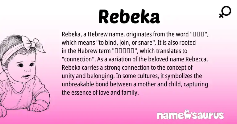 Infographic about Rebeka name meaning, Rebeka is a name from Hebrew origin(s).
