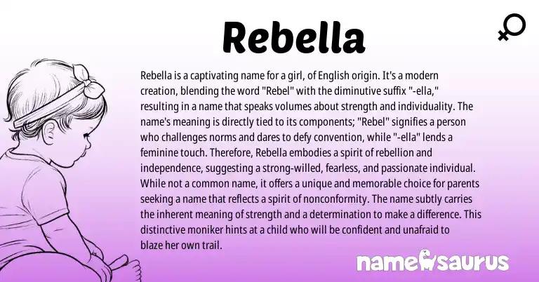 Infographic about Rebella name meaning, Rebella is a name from Other origin(s).