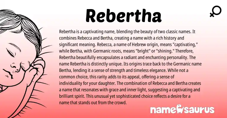 Infographic about Rebertha name meaning, Rebertha is a name from Other origin(s).