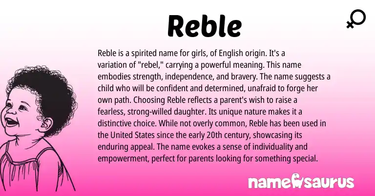 Infographic about Reble name meaning, Reble is a name from English origin(s).