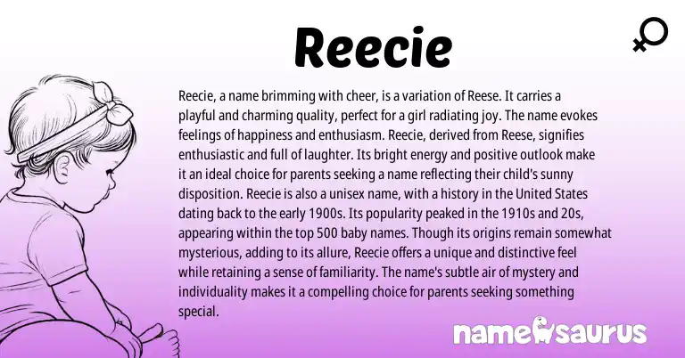 Infographic about Reecie name meaning, Reecie is a name from Other origin(s).