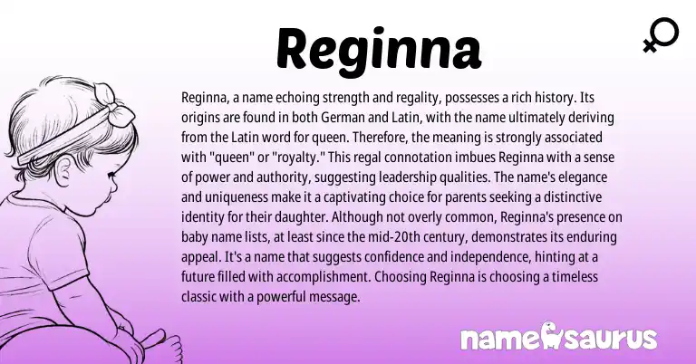 Infographic about Reginna name meaning, Reginna is a name from Germanic origin(s).
