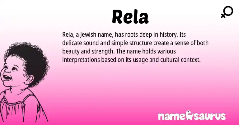 Infographic about Rela name meaning, Rela is a name from Jewish origin(s).