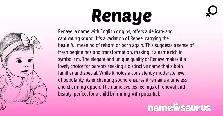 Infographic about Renaye name meaning, Renaye is a name from Other origin(s).