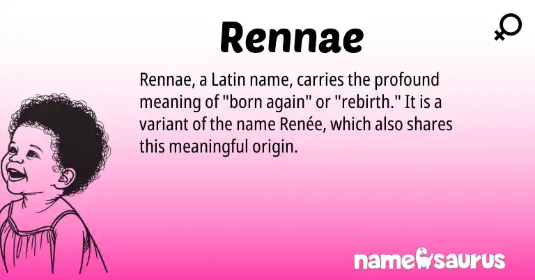 Infographic about Rennae name meaning, Rennae is a name from Latin origin(s).