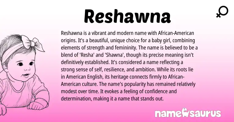 Infographic about Reshawna name meaning, Reshawna is a name from Other origin(s).