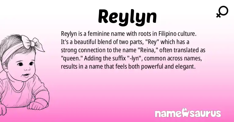 Infographic about Reylyn name meaning, Reylyn is a name from Filipino origin(s).
