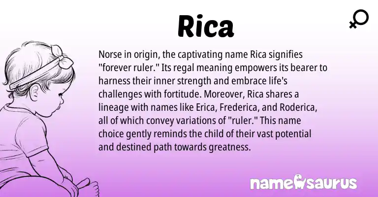 Infographic about Rica name meaning, Rica is a name from Norse origin(s).