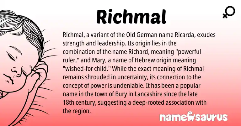 Infographic about Richmal name meaning, Richmal is a name from Old German, Hebrew origin(s).