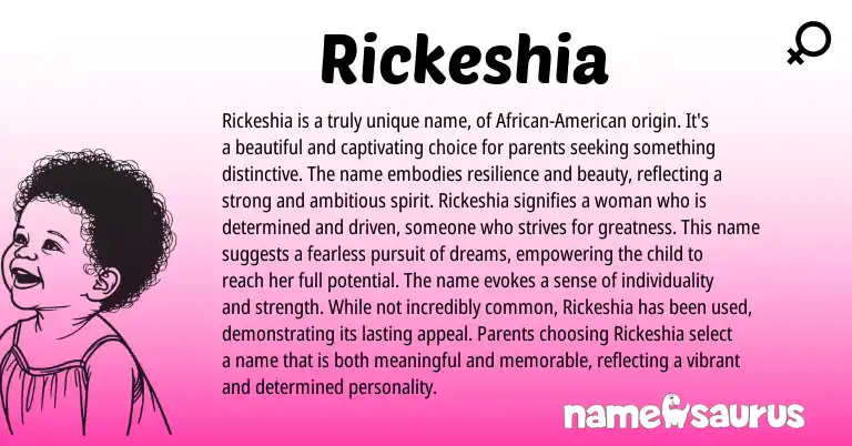 Infographic about Rickeshia name meaning, Rickeshia is a name from Other origin(s).