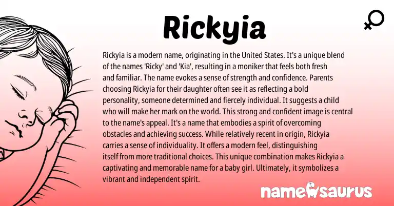 Infographic about Rickyia name meaning, Rickyia is a name from Other origin(s).
