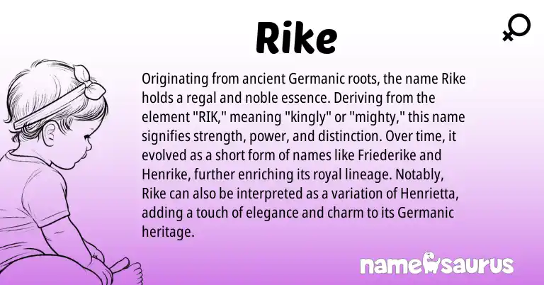 Infographic about Rike name meaning, Rike is a name from Germanic origin(s).