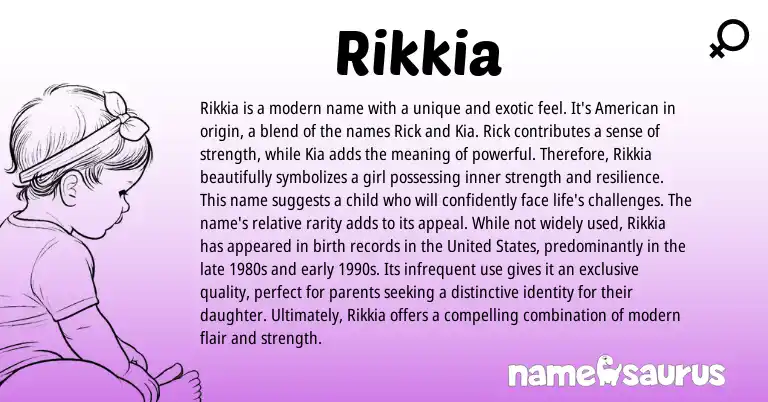 Infographic about Rikkia name meaning, Rikkia is a name from Other origin(s).