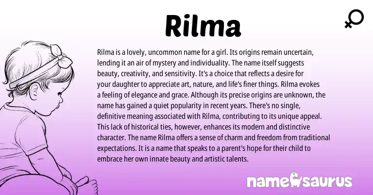 Infographic about Rilma name meaning, Rilma is a name from Other origin(s).