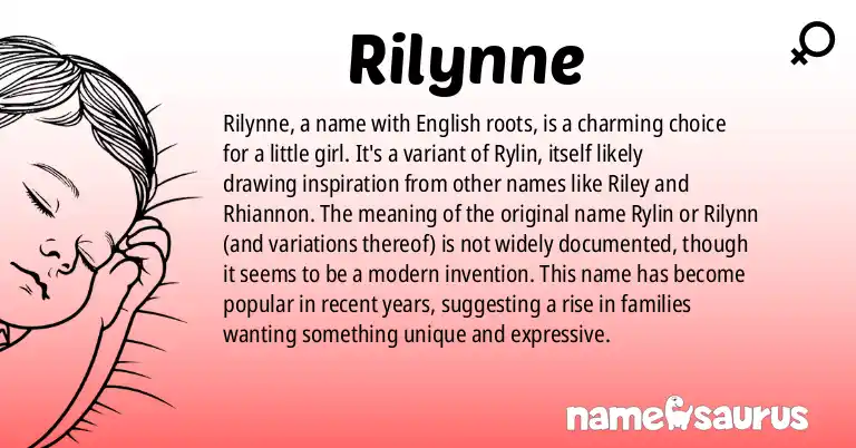 Infographic about Rilynne name meaning, Rilynne is a name from English origin(s).