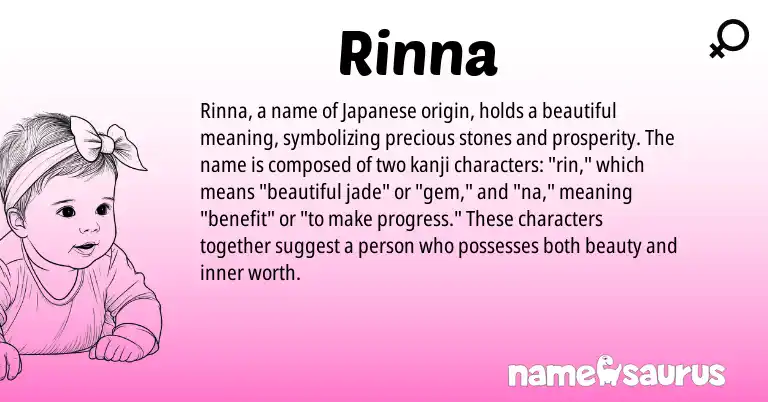 Infographic about Rinna name meaning, Rinna is a name from Japanese origin(s).