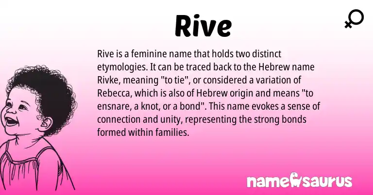 Infographic about Rive name meaning, Rive is a name from Hebrew origin(s).