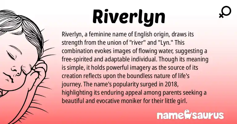 Infographic about Riverlyn name meaning, Riverlyn is a name from English origin(s).