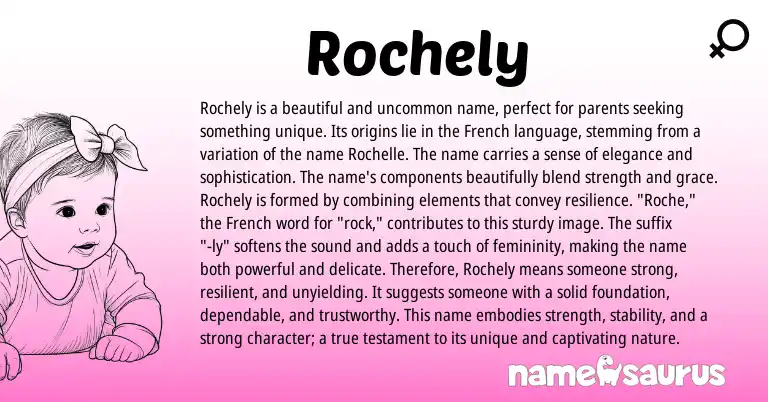 Infographic about Rochely name meaning, Rochely is a name from French origin(s).