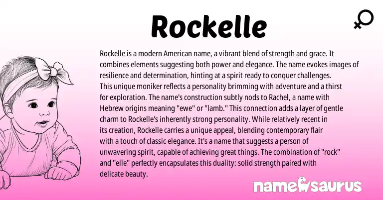 Infographic about Rockelle name meaning, Rockelle is a name from American origin(s).