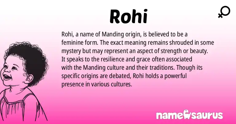 Infographic about Rohi name meaning, Rohi is a name from Manding origin(s).