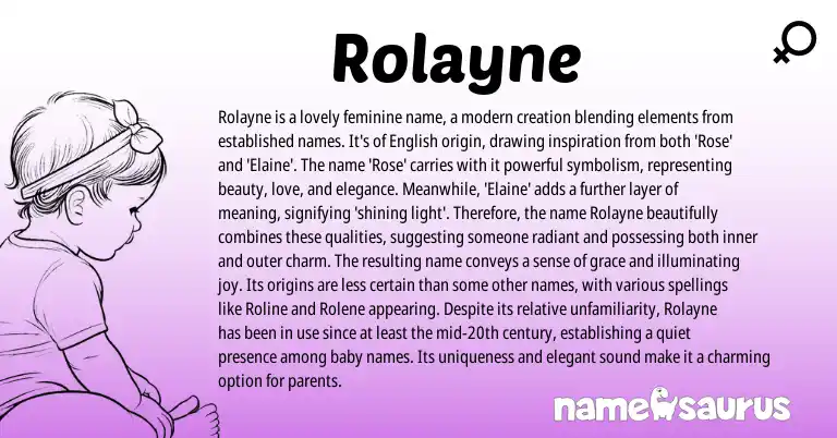 Infographic about Rolayne name meaning, Rolayne is a name from English origin(s).