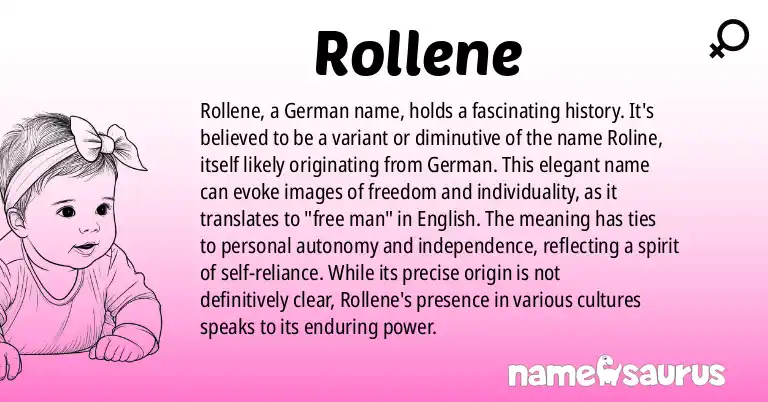 Infographic about Rollene name meaning, Rollene is a name from German origin(s).
