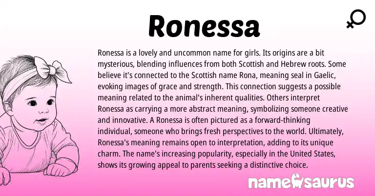 Infographic about Ronessa name meaning, Ronessa is a name from Other origin(s).