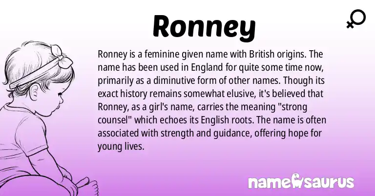Infographic about Ronney name meaning, Ronney is a name from British origin(s).