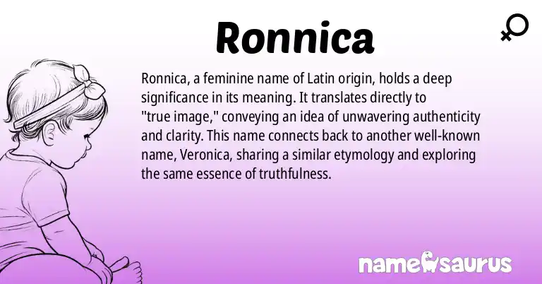Infographic about Ronnica name meaning, Ronnica is a name from Latin origin(s).
