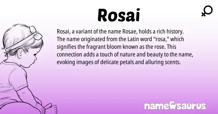 Infographic about Rosai name meaning, Rosai is a name from Latin origin(s).