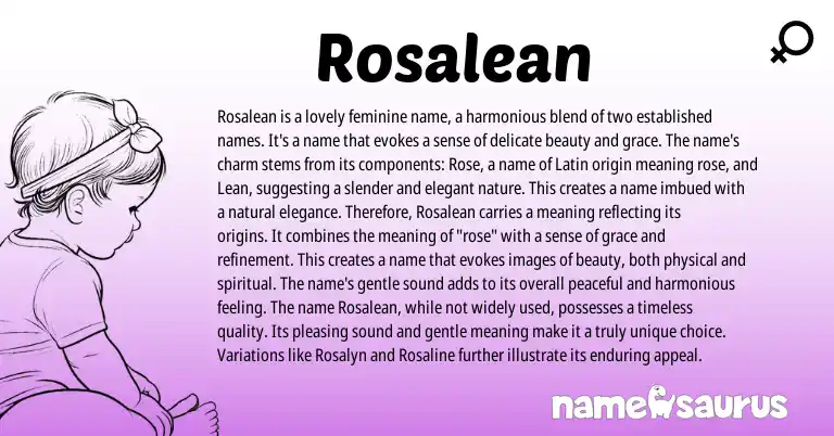 Infographic about Rosalean name meaning, Rosalean is a name from Other origin(s).