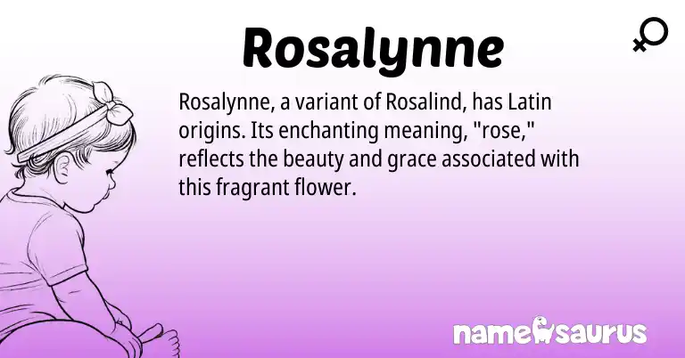 Infographic about Rosalynne name meaning, Rosalynne is a name from Latin origin(s).