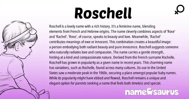 Infographic about Roschell name meaning, Roschell is a name from French, Hebrew origin(s).