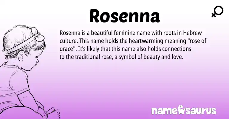 Infographic about Rosenna name meaning, Rosenna is a name from Hebrew origin(s).