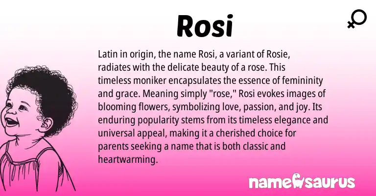 Infographic about Rosi name meaning, Rosi is a name from Latin origin(s).