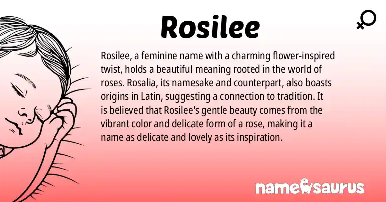 Infographic about Rosilee name meaning, Rosilee is a name from N/A origin(s).