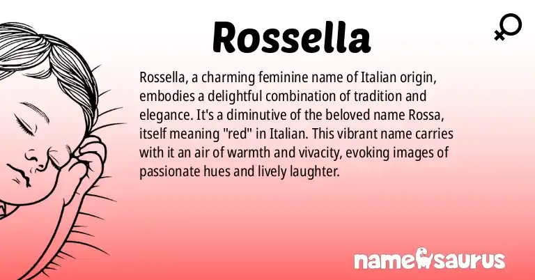 Infographic about Rossella name meaning, Rossella is a name from Italian origin(s).
