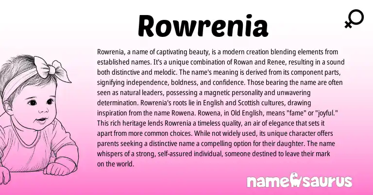 Infographic about Rowrenia name meaning, Rowrenia is a name from Other origin(s).