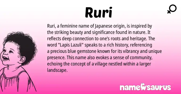 Infographic about Ruri name meaning, Ruri is a name from Japanese origin(s).