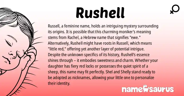 Infographic about Rushell name meaning, Rushell is a name from N/A origin(s).